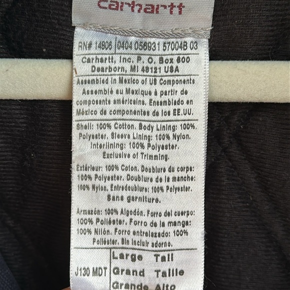 Vintage Carhartt J130 Y2K 2004 Hooded Canvas Grunge Weathered Jacket Large - Picture 6 of 10